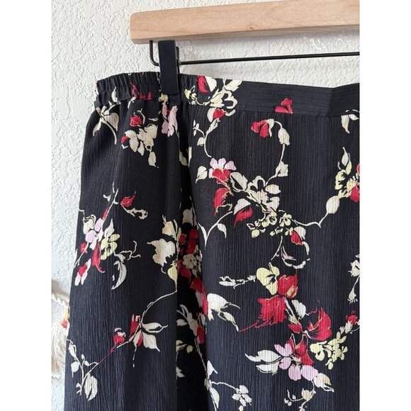 Liz Claiborne 100% Silk Roses Aline Flowy Pull On Skirt Boho Cottagecore NWT 22 - Picture 7 of 9